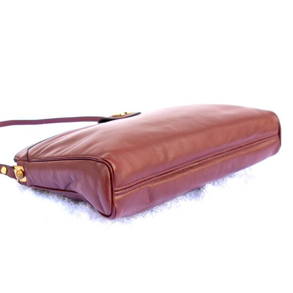 Vintage 90s Original ETIENNE AIGNER Oxblood Leather Purse Shoulder Bag Handbag - Picture 4 of 11